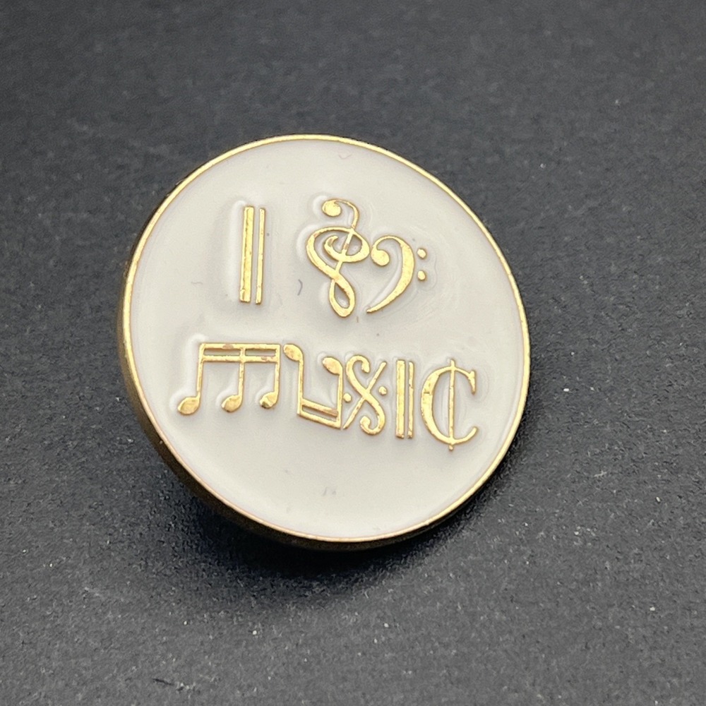 I Heart Love Music Musical‎ Notes Lapel Hat Pin